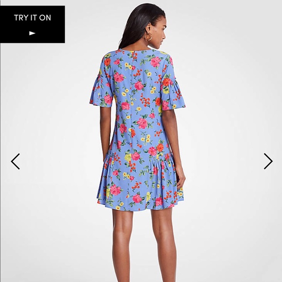 Ann Taylor floral flounce shift dress - Picture 3 of 6